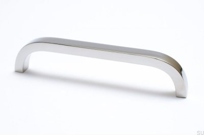 Längs-Möbelgriff Slim 128 Silber, Stahl, Poliert