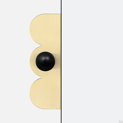 Odete M Pillow Countess Möbelknopf mit Unterlage Messing Schwarz mit Gold Unlackiert Gebürstet