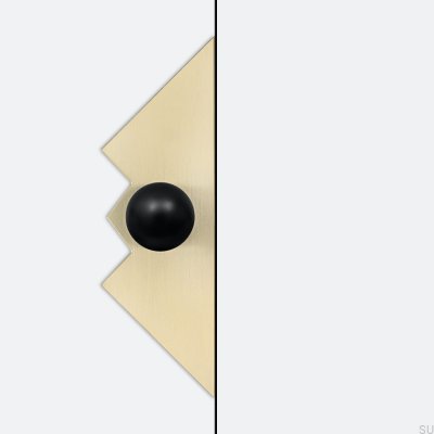 Odete M Pillow Queen Möbelknopf mit Polster Messing Schwarz mit Gold Unlackiert Gebürstet