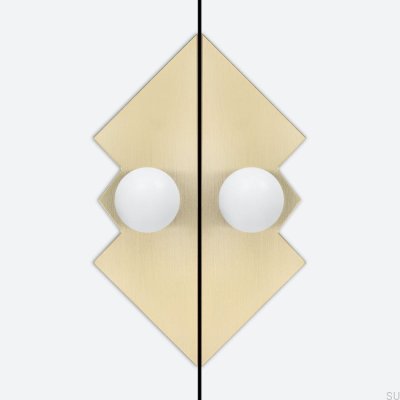 Odete M Pillow Queen Möbelknopf mit Pad Messing Weiß mit Gold Unlackiert Gebürstet (2 Stück)