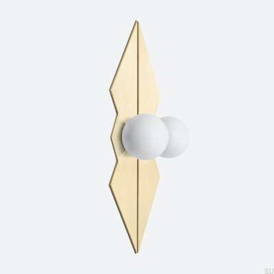 Odete M Pillow Queen Möbelknopf mit Pad Messing Weiß mit Gold Unlackiert Gebürstet (2 Stück)