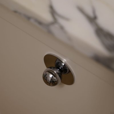 Marbelo 30 Möbelknopf aus Messing mit polierter Unterlegscheibe aus silberfarbenem Chrom
