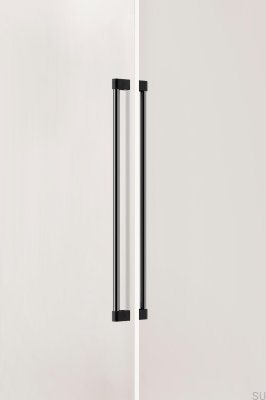 Casey Big 736 doppelseitiger länglicher Möbelgriff Aluminium Schwarz Titan Poliert