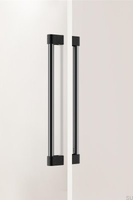 Casey Big 416 Aluminium Schwarz Titan Poliert Doppelseitiger länglicher Möbelgriff