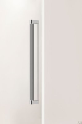 Brooklyn Big 448 Länglicher Möbelgriff aus Aluminium, Nickel poliert