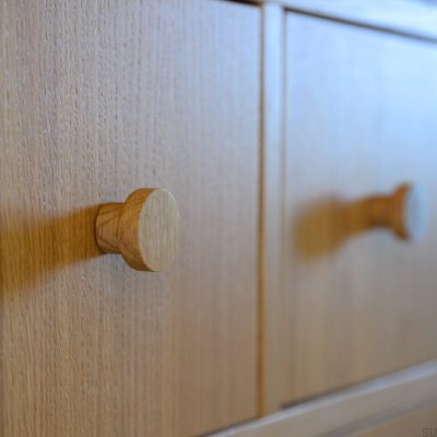 Möbelknopf Basic 30 Holz Eiche Hartöl farblos seidenmatt (hoch)