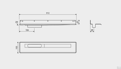 Linienablauf 1004 800 Hinterer Flansch Linker Wandablauf Stahl