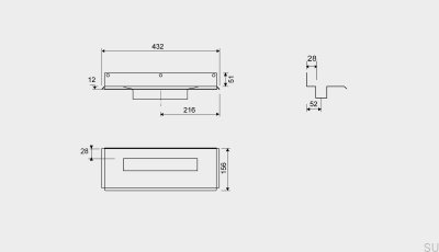 Linienablauf 1004 300 Hinterer Flanschversatz 6 mm Wand Stahl