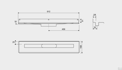 Linienablauf 1004 800 Hinterer Flanschversatz 6 mm Wand Stahl