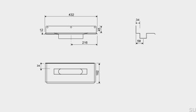 Linienablauf 1004 300 Hinterer Flanschversatz 12 mm Wand Stahl