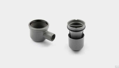 Eckablaufmodul mit waagerechtem Abgang 50 mm mit herausnehmbarem Siphon
