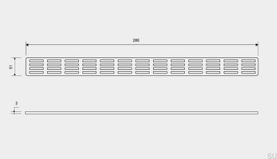 Ablaufrost ClassicLine Stripe 280 Gebürsteter Stahl