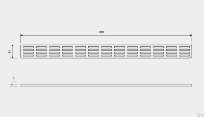 Ablaufrost ClassicLine Stripe 660 Gebürsteter Stahl