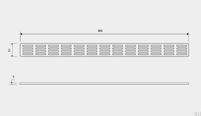 Ablaufrost ClassicLine Stripe 960 Gebürsteter Stahl