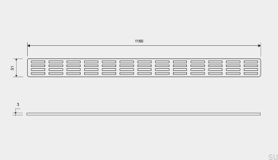 Ablaufrost ClassicLine Stripe 1160 Gebürsteter Stahl