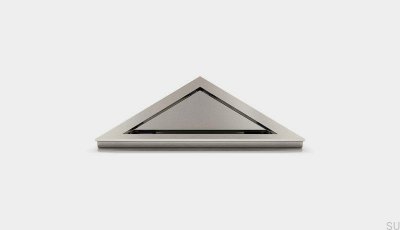 Eckablaufplatte mit 25 mm Rahmen HighLine Steel Brushed
