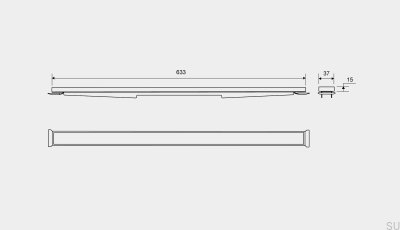 Kassettenblende für Linienablauf HighLine 633 15 Gebürsteter Stahl
