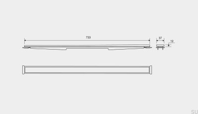 Kassettenblende für Linienablauf HighLine 733 12 Gebürsteter Stahl