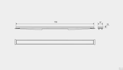 Kassettenblende für Linienablauf HighLine 733 15 Gebürsteter Stahl