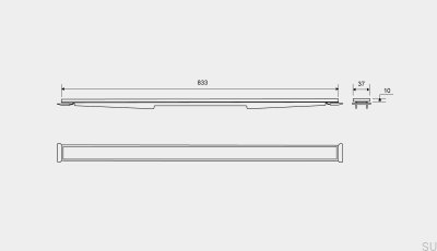 Kassettenblende für Linienablauf HighLine 833 10 Gebürsteter Stahl