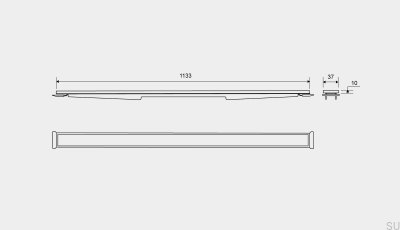 Kassettenblende für Linienablauf HighLine 1133 10 Gebürsteter Stahl
