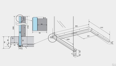 ShowerLine 863 1000 Linker Stahl-Linearablauf