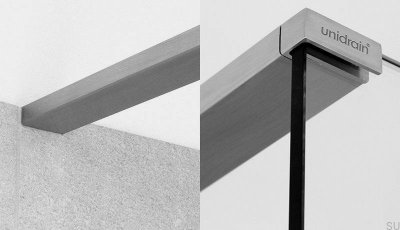 GlassLine Rechte obere Schiene, gebürsteter Stahl