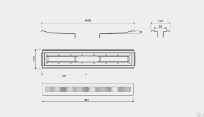 Vinyl-Bodenablauf-Set 4004 1000 Stahl