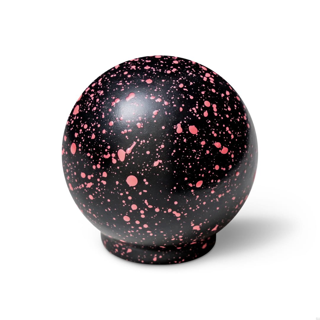 Blck&DpPnkMl--Gałka-meblowa-Ren-Melange-Black-&-Deep-Pink-35-Drewniana-Bukowa-Vince-Skandynawskie-Uchwyty