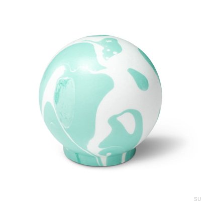Möbelknopf Ren White Aqua Green 35 Holz Buche