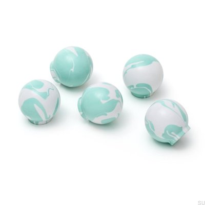 Möbelknopf Ren White Aqua Green 35 Holz Buche