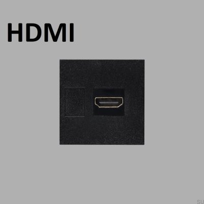 HDMI-Anschlussmodul 45 mm Schwarz Europäischer Standard