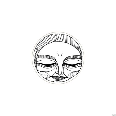 Möbelknopf Faces Black&White 40 Holz emailliert Weiß (Muster D)