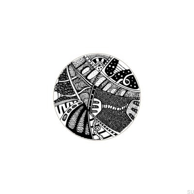 Möbelknopf Kosmosy Black&White 40 Holz emailliert Weiß (Muster D)