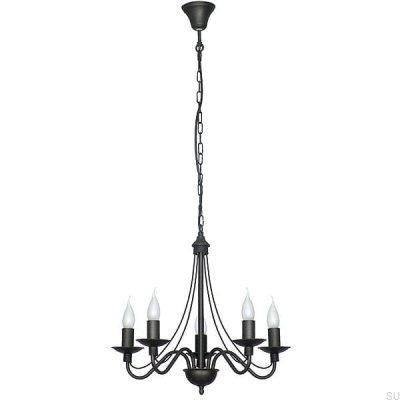 Rose Kronleuchter 5 Metall Schwarz
