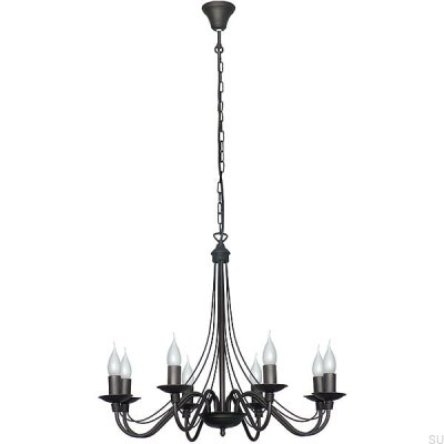 Rose Kronleuchter 8 Metall Schwarz