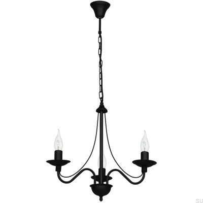 Rose Kronleuchter 3 Metall Schwarz