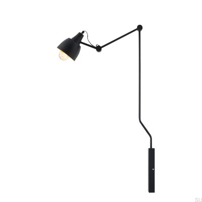 Aida kurze schwarze Wandlampe aus Metall (mittig goldener Schirm)