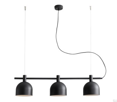 Hängelampe Beryl 3 Metall Schwarz