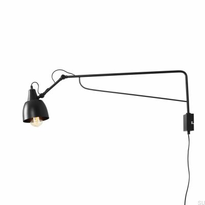 Große schwarze Wandlampe Soho aus Metall