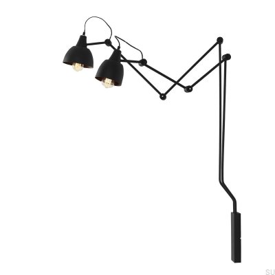 Aida 2 Wandleuchte aus schwarzem Metall