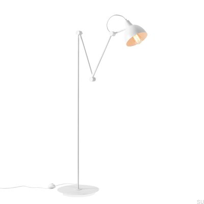 Aida Stehlampe aus Metall, Weiß