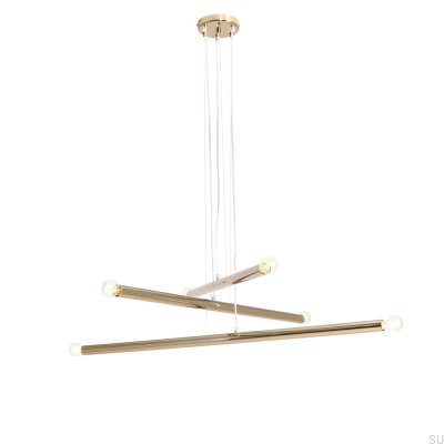 Hängelampe Tubo 6 aus Metall in Gold