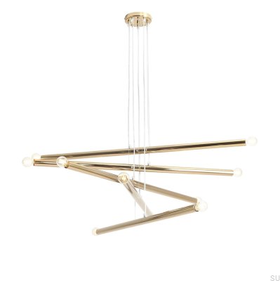Hängelampe Tubo 10 aus Metall in Gold