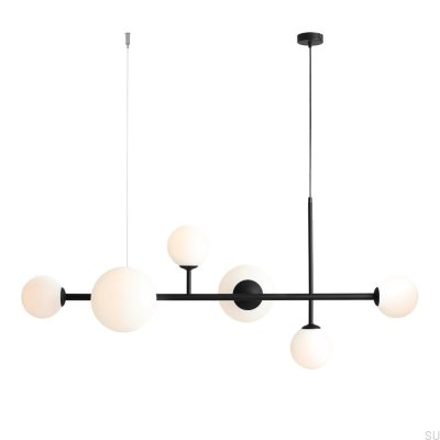 Hängelampe Dione 6 aus schwarzem Metall