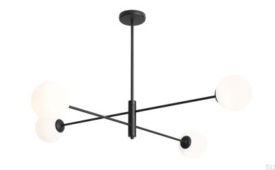 Homme 4 Metall-Deckenleuchte in Schwarz