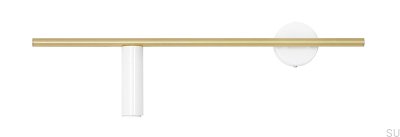 Trevo Wandlampe in Messing und Weiß (links)
