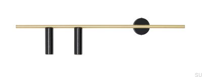 Trevo 2 Messing-Wandleuchte mit Schwarz (links)