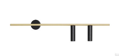 Trevo 2 Messing-Wandleuchte mit Schwarz (rechts)