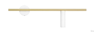 Trevo Wandleuchte aus Messing und Weiß (rechts)